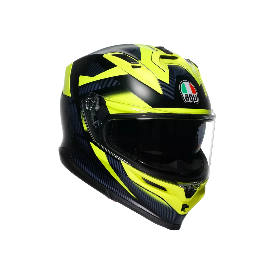 Agv casco integrale K7 glimpse matt black yellow fluo immagine 6
