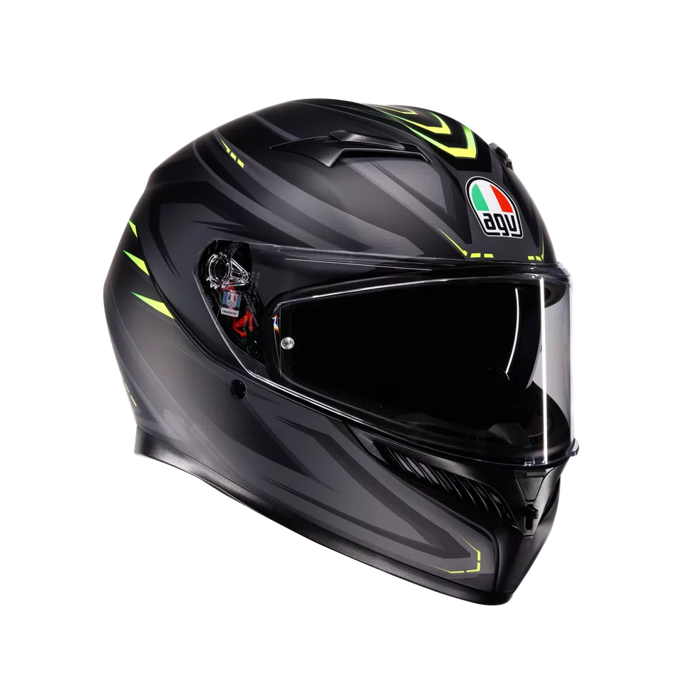 Agv casco integrale K3 syth matt black yellow fluo immagine 6