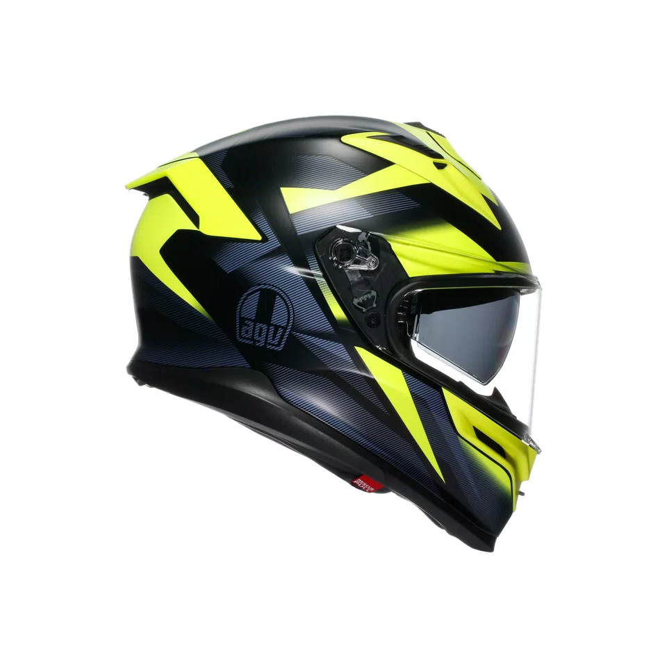 Agv casco integrale K7 glimpse matt black yellow fluo vista 3/4