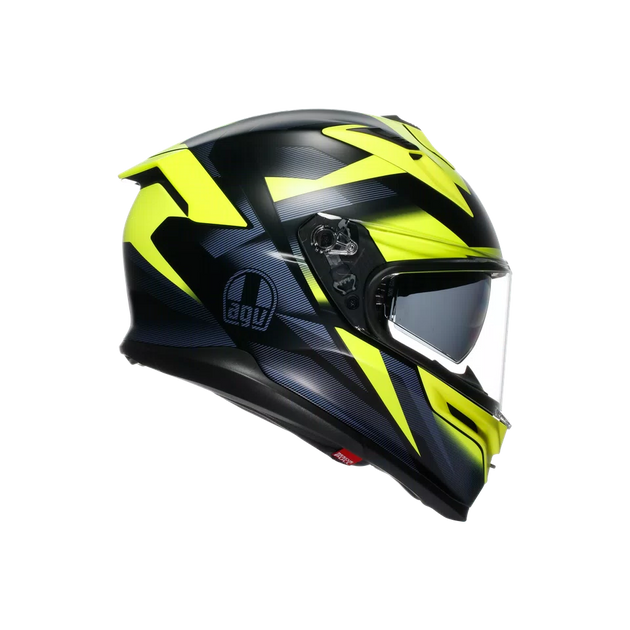 Agv casco integrale K7 glimpse matt black yellow fluo vista 3/4