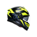 Agv casco integrale K7 glimpse matt black yellow fluo vista 3/4
