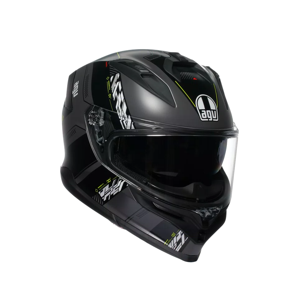 Agv casco integrale K7 kyber matt grey yellow fluo immagine 6