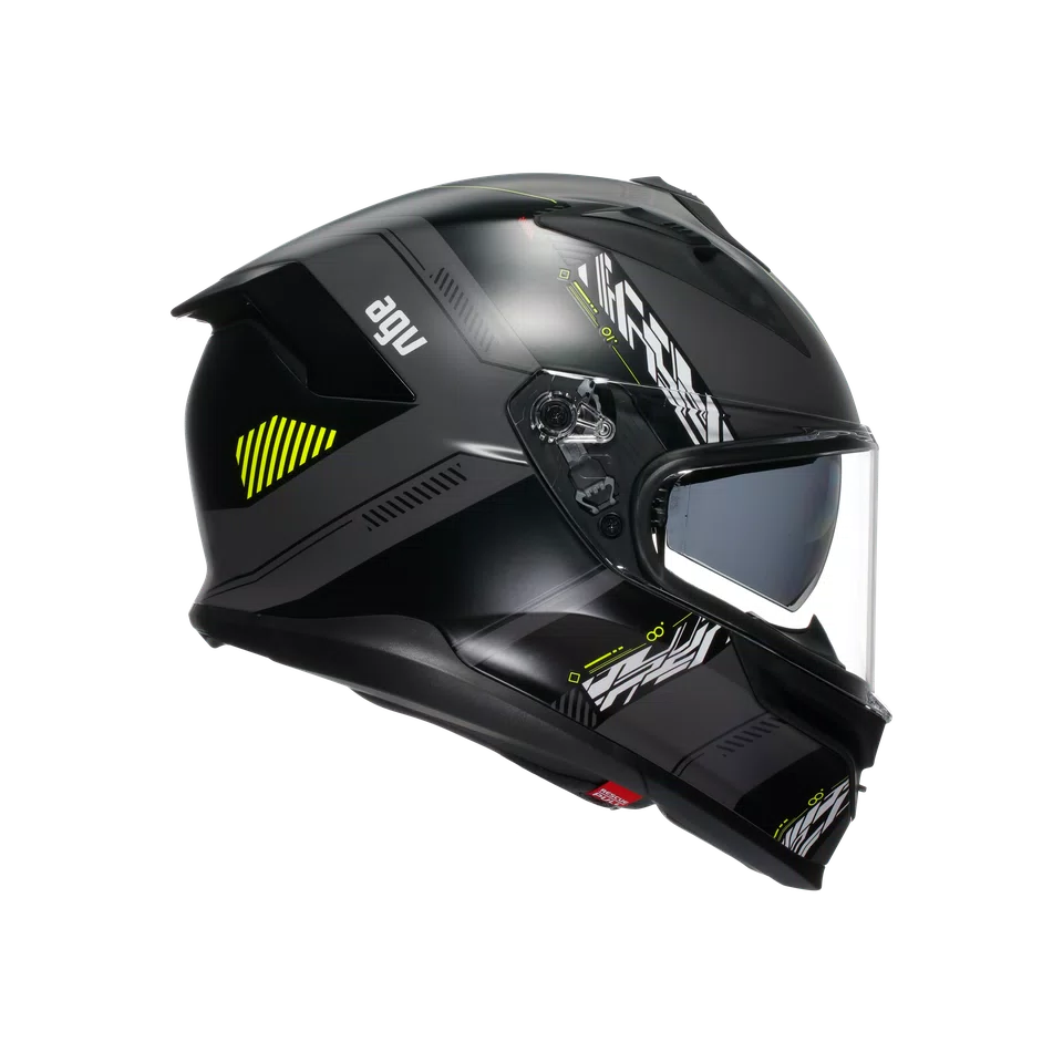 Agv casco integrale K7 kyber matt grey yellow fluo vista 3/4