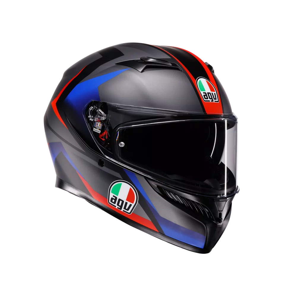 Agv casco integrale K3 striga matt black blue red immagine 6