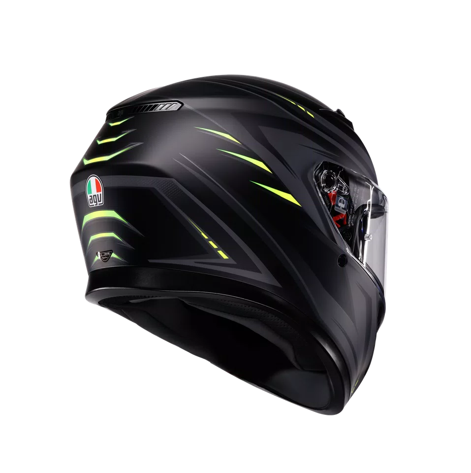 Agv casco integrale K3 syth matt black yellow fluo immagine 4