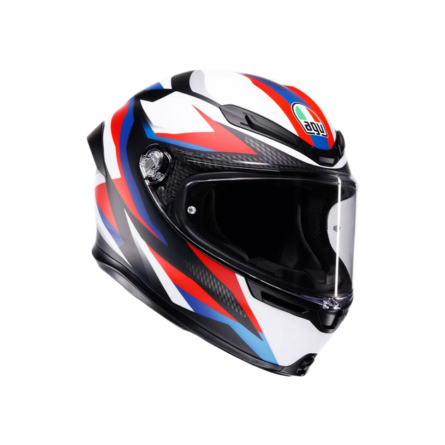 Agv casco integrale K6 S timewarp matt black red blue vista 3/4