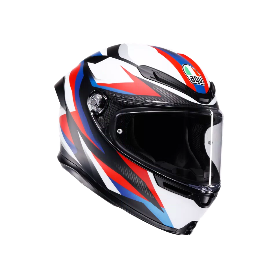 Agv casco integrale K6 S timewarp matt black red blue vista 3/4