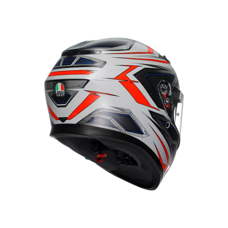 Agv casco integrale K3 space matt white red fluo immagine 4