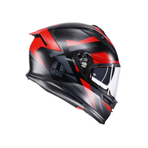 Agv casco integrale K7 glimpse matt black red vista 3/4