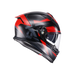 Agv casco integrale K7 glimpse matt black red vista 3/4