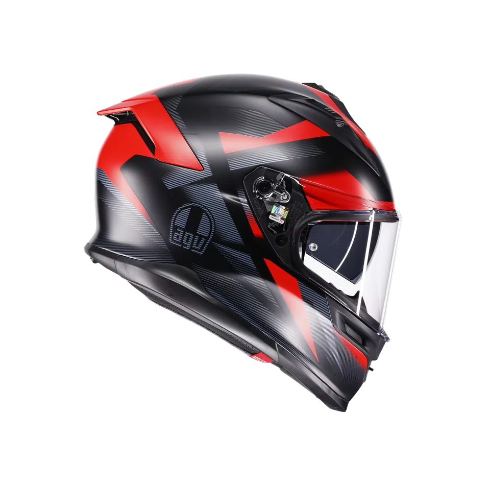 Agv casco integrale K7 glimpse matt black red vista 3/4