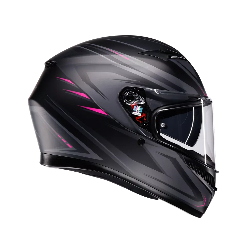 Agv casco integrale K3 syth matt black pink vista 3/4