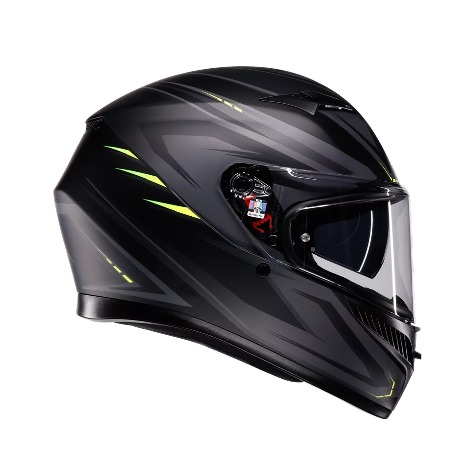 Agv casco integrale K3 syth matt black yellow fluo vista 3/4