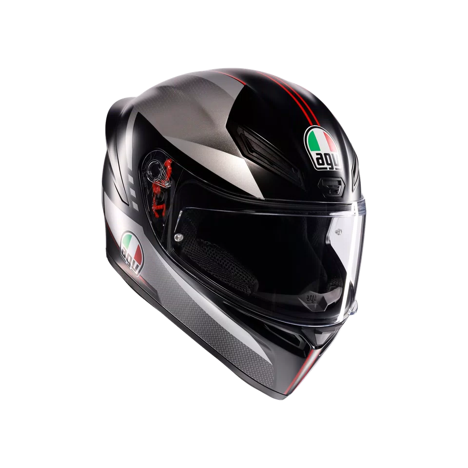 K1 S LAP MATT BLACK/GREY/RED - CASCO MOTO INTEGRALE E2206