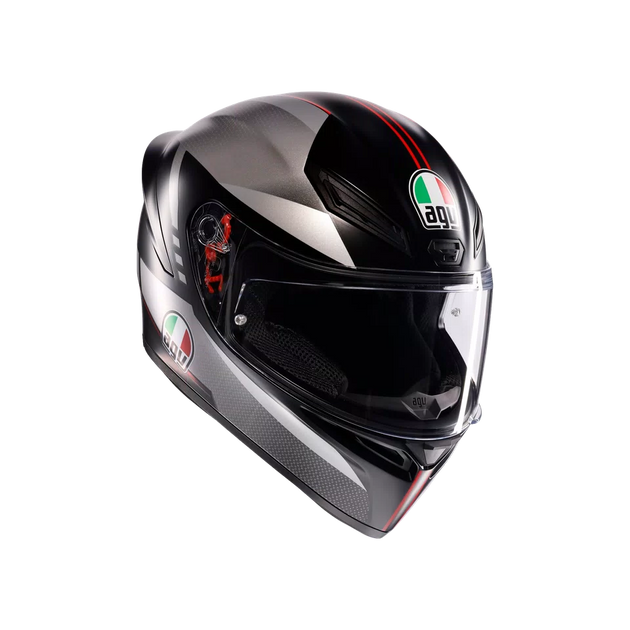 K1 S LAP MATT BLACK/GREY/RED - CASCO MOTO INTEGRALE E2206
