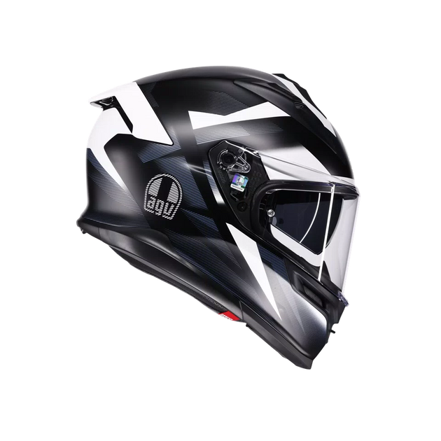 Agv casco integrale K7 glimpse matt black white vista 3/4