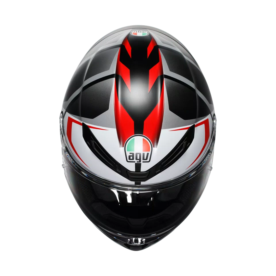 Agv casco integrale K6 S karve matt black white red immagine 7