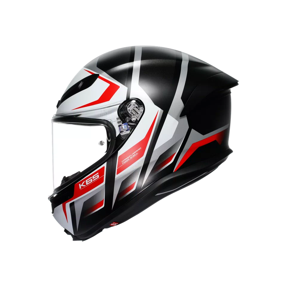 Agv casco integrale K6 S karve matt black white red immagine 4