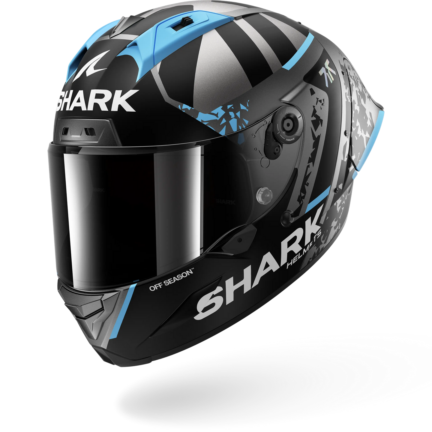 Shark casco integrale AERON-GP FIM 2 RACING #2 REPLICA RAUL FERNANDEZ WINTER TEST Anthracite Blue Silver