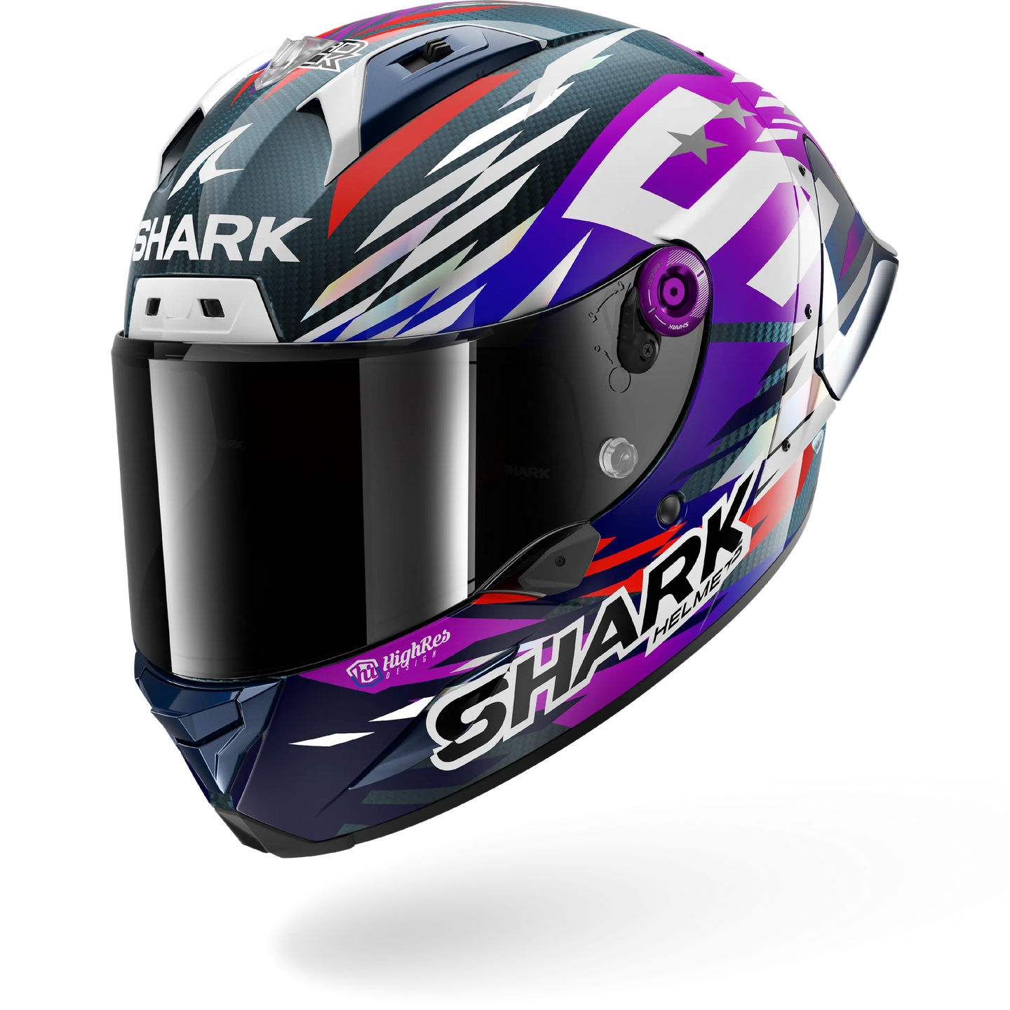 Shark casco integrale AERON-GP FIM 2 RACING #2 REPLICA ZARCO SIGNATURE 2026 Carbon Violet Chrom