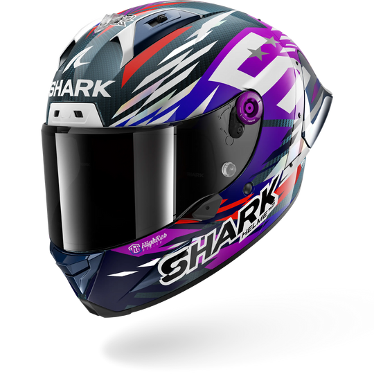 Shark casco integrale AERON-GP FIM 2 RACING #2 REPLICA ZARCO SIGNATURE 2026 Carbon Violet Chrom