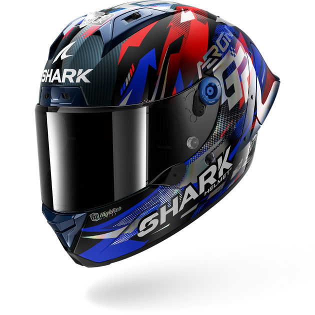 Shark casco integrale AERON GP FIM RACING #1 REPLICA ZARCO VICTORY 2025 Carbon Blue Chrom