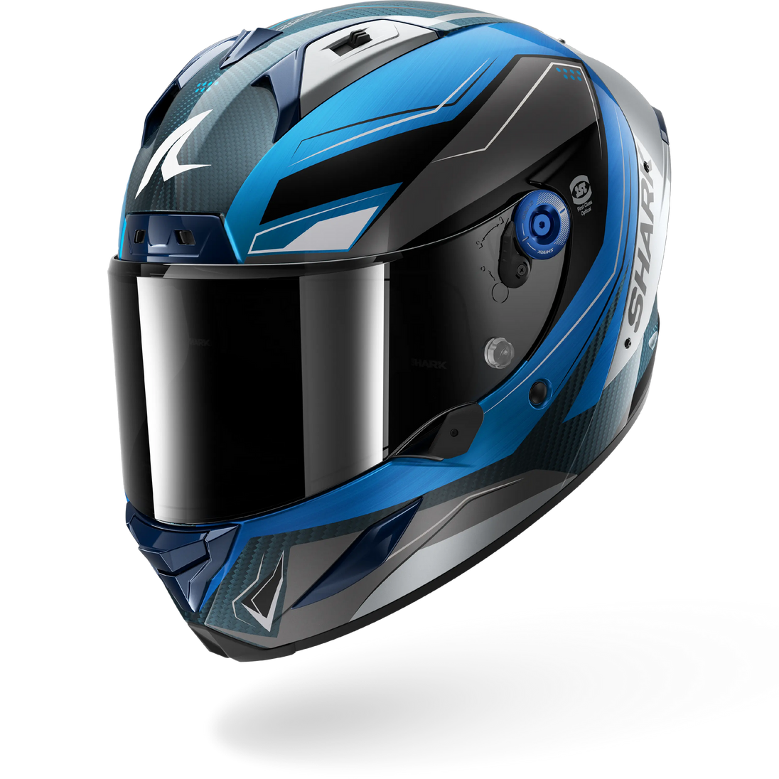 Shark casco integrale AERON MEKARIUM Carbon Blue Silver