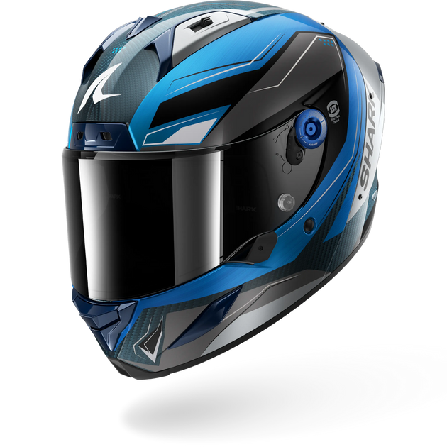 Shark casco integrale AERON MEKARIUM Carbon Blue Silver