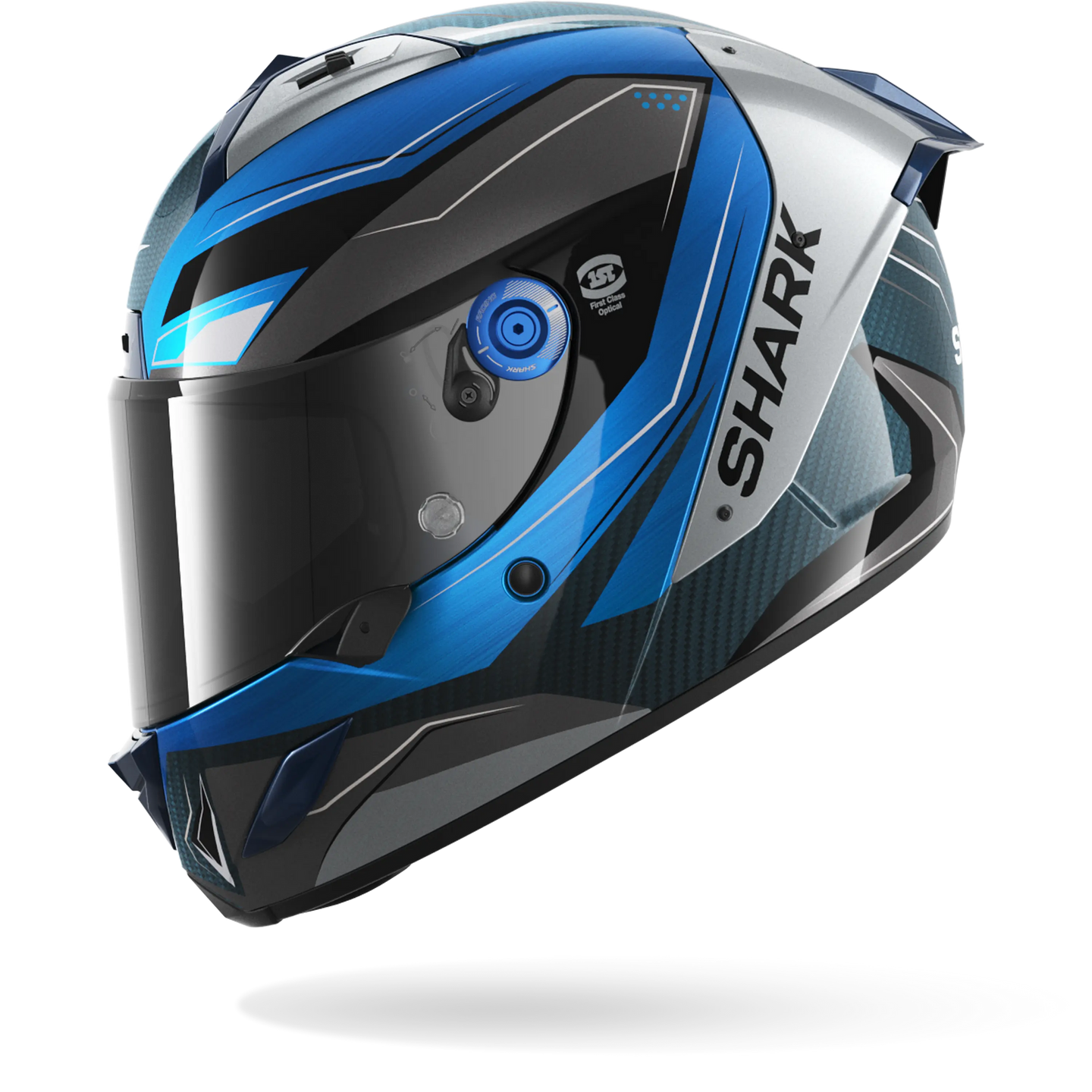 Shark casco integrale AERON MEKARIUM Carbon Blue Silver