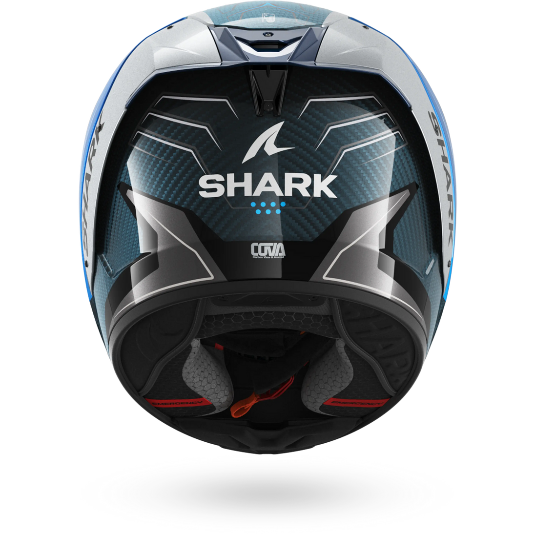 Shark casco integrale AERON MEKARIUM Carbon Blue Silver