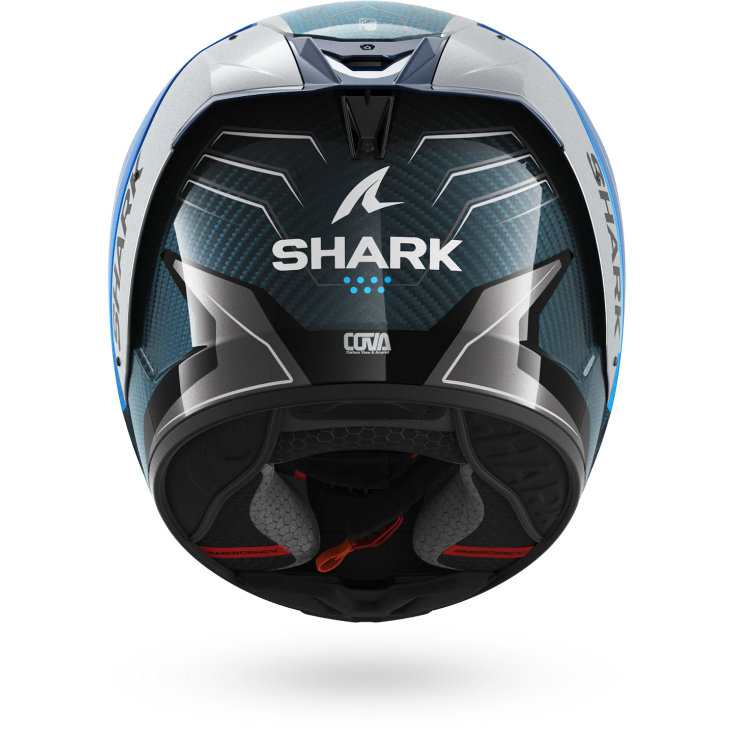 Shark casco integrale AERON MEKARIUM Carbon Blue Silver