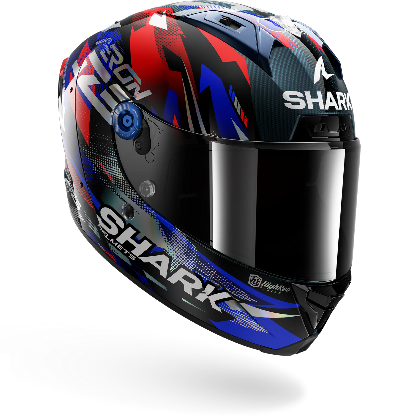 Shark casco integrale AERON ZARCO GP DE FRANCE Carbon Blue Chrom
