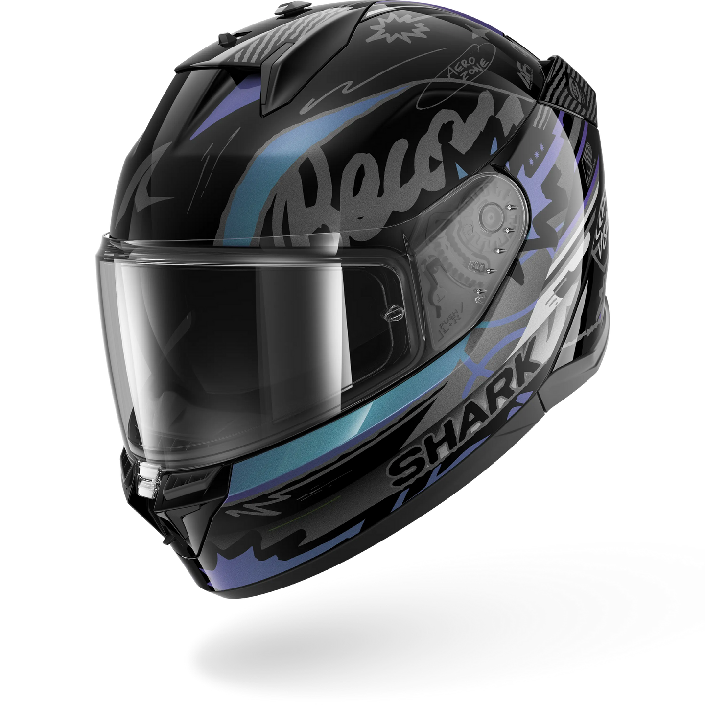 Shark casco integrale D-SKWAL 3 STREETRUSH Black Green Chrome