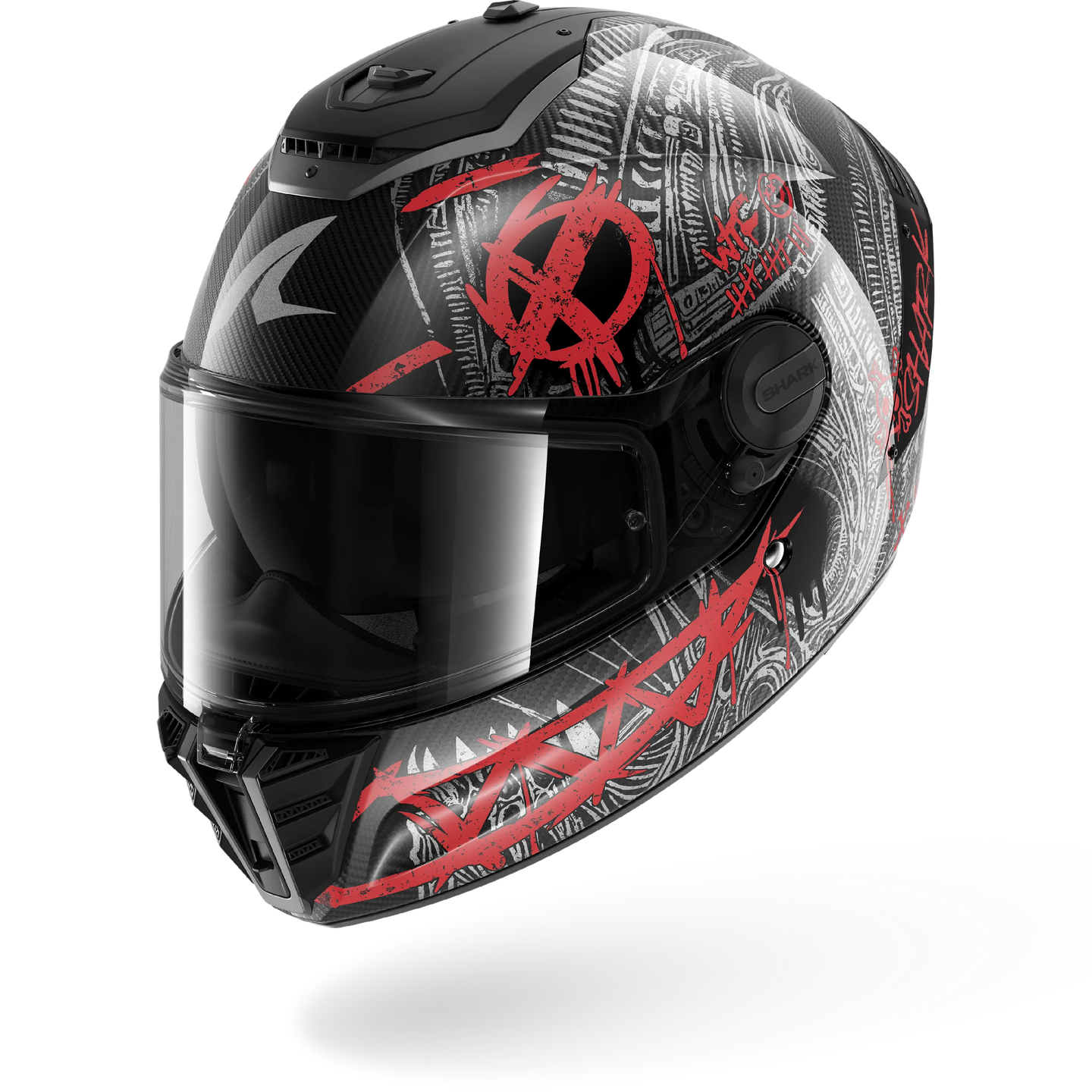Shark casco integrale SPARTAN RS CARBON SHIEVER Carbon Anthracite Red