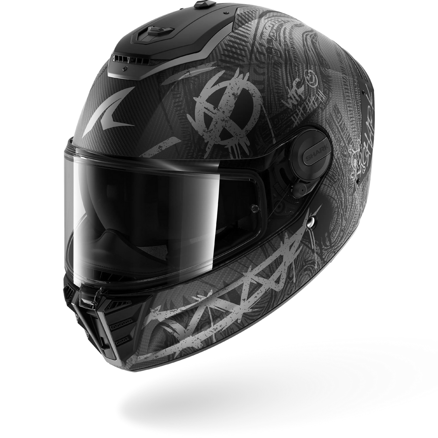 Shark casco integrale SPARTAN RS CARBON SHIEVER Mat Carbon Anthracite Silver